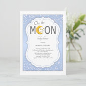 Over de uitnodiging voor het Baby shower Moon (Staand voorkant)
