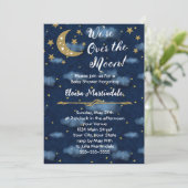 Over de uitnodiging voor het Baby shower Moon (Staand voorkant)