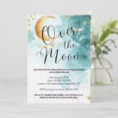 Over de uitnodiging voor het Baby shower Moon (Staand voorkant)