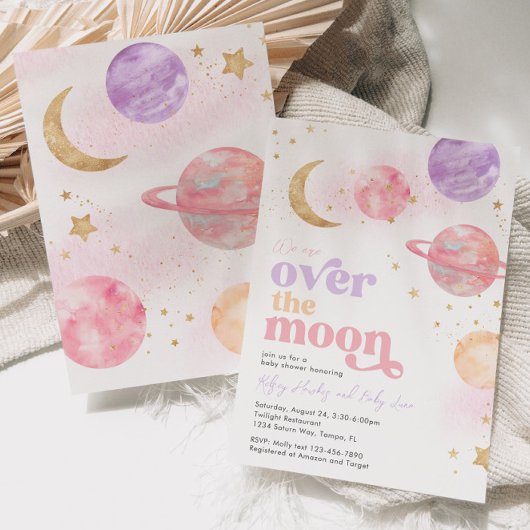 Over de uitnodiging voor het Baby shower Moon