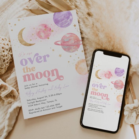 Over de uitnodiging voor het Baby shower Moon