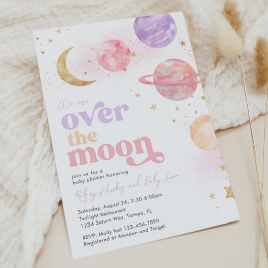 Over de uitnodiging voor het Baby shower Moon