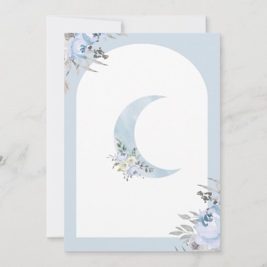 Over de uitnodiging voor het Baby shower Moon (Achterkant)