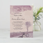 Over de uitnodiging voor het bruiloft van motorfie (Staand voorkant)