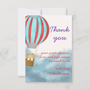 Over de wolken baby is op komst baby shower bedankkaart