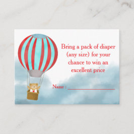 Over de wolken komt de baby Baby Shower Informatiekaartje