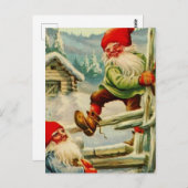 Over de Wooden Fence Gnomes van Jenny Nystrom Briefkaart (Voorkant / Achterkant)