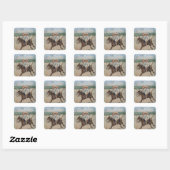 Over de zanden vierkante sticker (Vel)