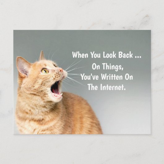 Over dingen die je hebt geschreven op het internet briefkaart (Voorkant)