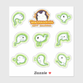 Over-Dramatic Ghosts Sticker Sheet voor Halloween