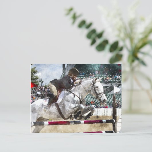 Over Easy Hunter Jumper Show Jumping Briefkaart (Staand voorkant)