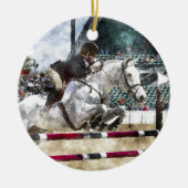 Over Easy Hunter Jumper Show Jumping Keramisch Ornament (Voorkant)