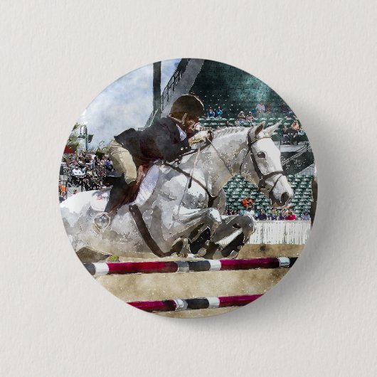 Over Easy Hunter Jumper Show Jumping Ronde Button 5,7 Cm (Voorkant)