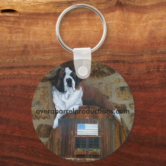 Over een Barrel Saint Logo Sleutelhanger (Voorkant)