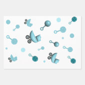 Over een Boy Baby shower Invite Gift Bag Inpakpapier Vel (Voorkant 3)