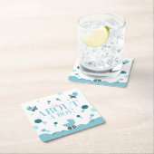 Over een Boy Baby shower Invite Gift Bag Kartonnen Onderzetters (Insitu)