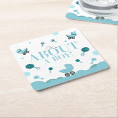 Over een Boy Baby shower Invite Gift Bag Kartonnen Onderzetters (Schuin)