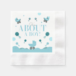 Over een Boy Baby shower Invite Gift Bag Servet
