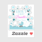 Over een Boy Baby shower Invite Gift Bag Sticker (Vel)