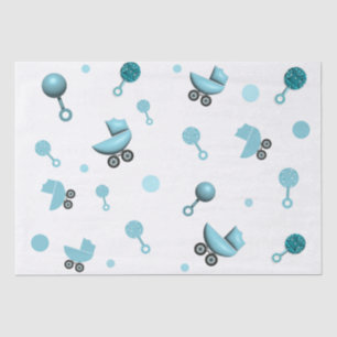 Over een Boy Baby shower Invite Gift Bag Tissuepapier