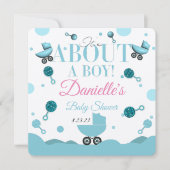 Over een Boy Baby shower Invite Kaart (Voorkant)