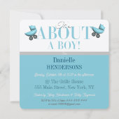 Over een Boy Baby shower Invite Kaart (Achterkant)