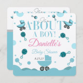 Over een Boy Baby shower Invite Kaart (Voorkant / Achterkant)