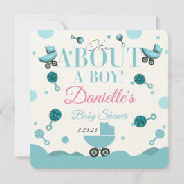 Over een Boy Baby shower Invite Kaart