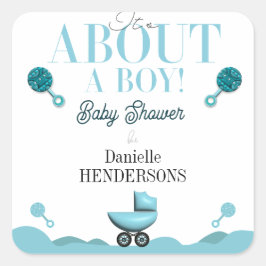 Over een Boy Baby shower Uitnodigen Sticker