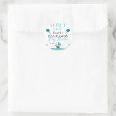Over een Boy Baby shower Uitnodiging Sticker (Tas)
