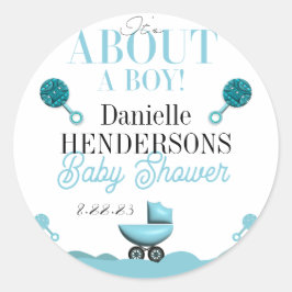 Over een Boy Baby shower Uitnodiging Sticker