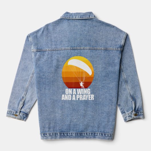 Over een wing en een gebeden zangeravontuur denim jacket (Achterkant)