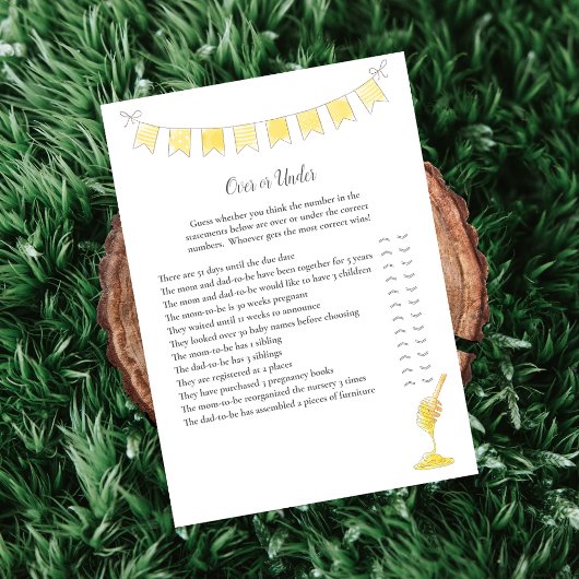 Over en Onder Game Boy Teddy Bear en Honey Kaart