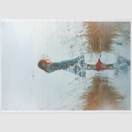 Over Exposed Fotografie Redheaded Meisje Decoupage Tissuepapier (Voorkant)