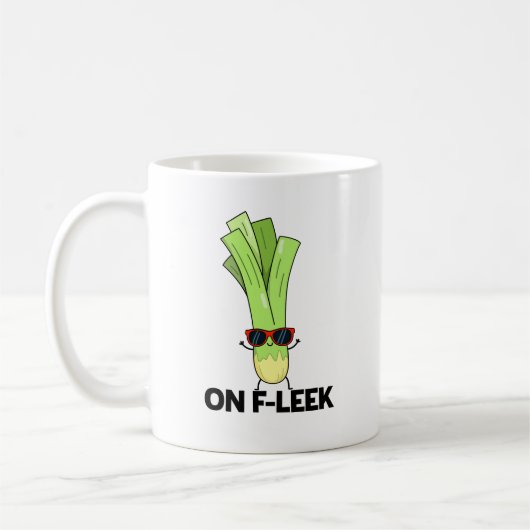 Over Fleek Funny Veggie Leek Pun Koffiemok (Links)