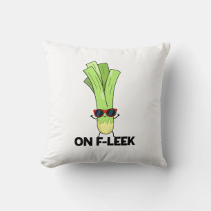 Over Fleek Funny Veggie Leek Pun Kussen
