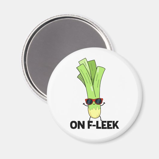 Over Fleek Funny Veggie Leek Pun Magneet (Voorkant / Achterkant)