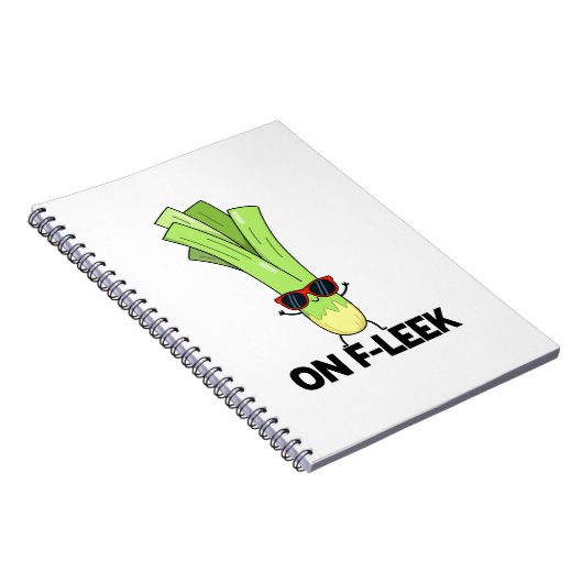 Over Fleek Funny Veggie Leek Pun Notitieboek (Rechterzijde)
