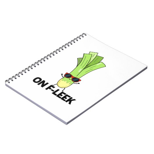 Over Fleek Funny Veggie Leek Pun Notitieboek (Linkerzijde)
