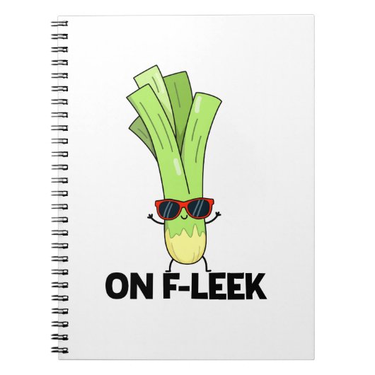 Over Fleek Funny Veggie Leek Pun Notitieboek (Voorkant)