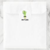 Over Fleek Funny Veggie Leek Pun Ronde Sticker (Tas)