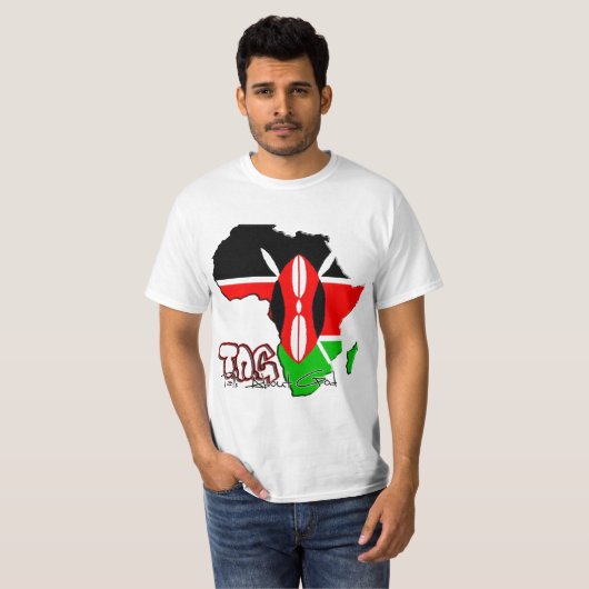 Over God in Kenia praten T-shirt (Voorkant volledig)