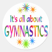 Over Gymnastiek Ronde Sticker (Voorkant)