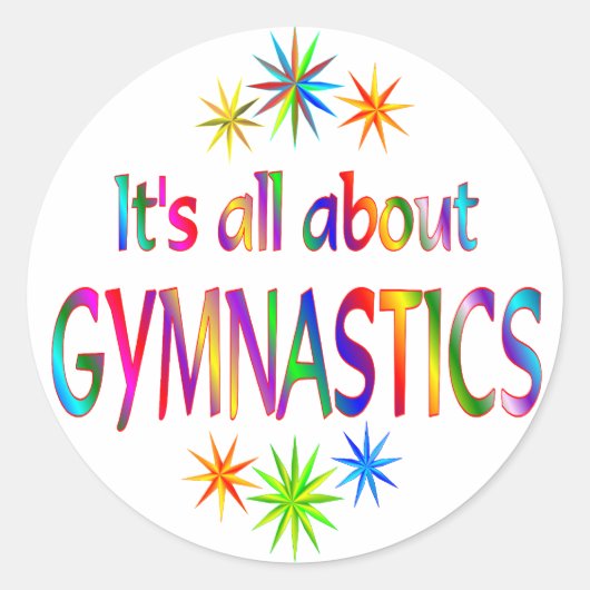 Over Gymnastiek Ronde Sticker (Voorkant)