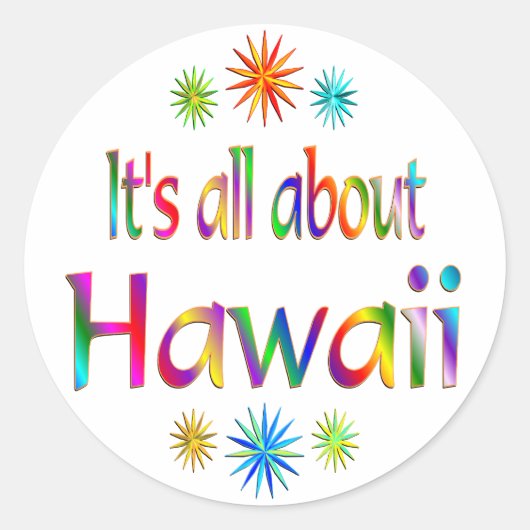 Over Hawaii Ronde Sticker (Voorkant)