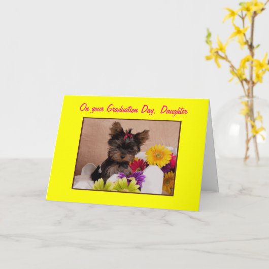 OVER HET AFSTUDEREN VAN ONZE DOCHTER KAART (Gele Bloem)