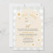 Over het algemeen neutraal Daisy Green Goose Baby Kaart (Voorkant)