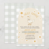 Over het algemeen neutraal Daisy Green Goose Baby Kaart (Voorkant / Achterkant)