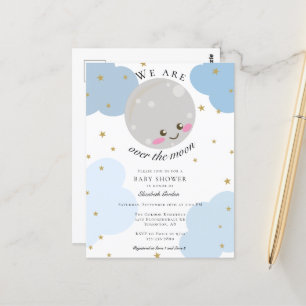 Over het Baby shower Blauwe Kute Kawaii Briefkaart