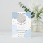 Over het Baby shower Blauwe Kute Kawaii Briefkaart (Staand voorkant)